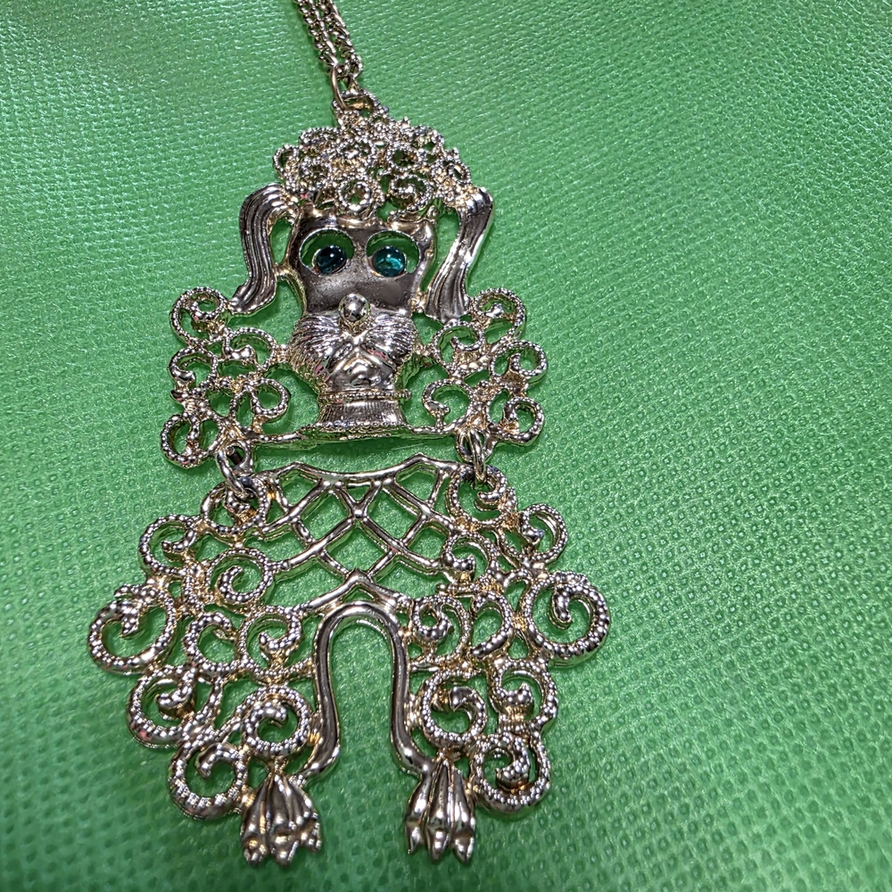 Gold Poodle Pendant Necklace
